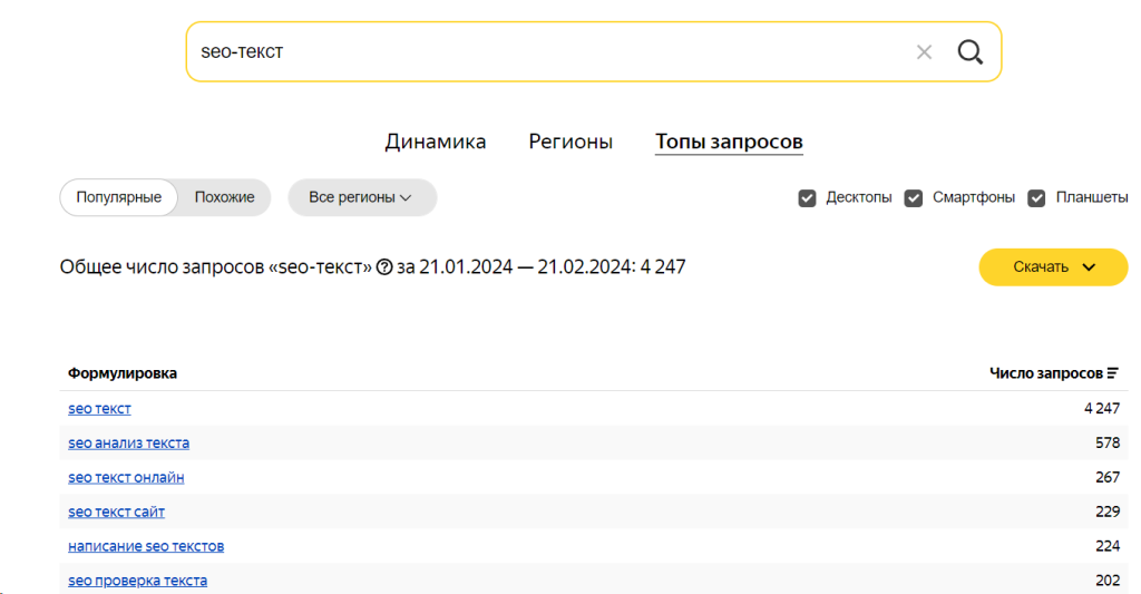 Яндекс Вордстат 2. Новая версия